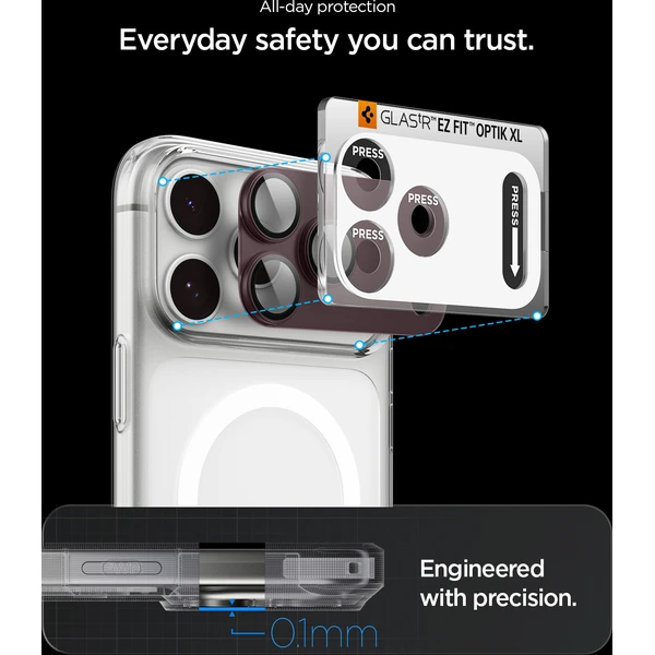 Spigen Glass tR EZ Fit Optik Pro XL 1 Pack sklo na fotoaparát iPhone 18 Pro tmavě vínové - Ochranné fólie a sklo - Obrázok 2aa3846ca07f4b86bc5aebf261402f81