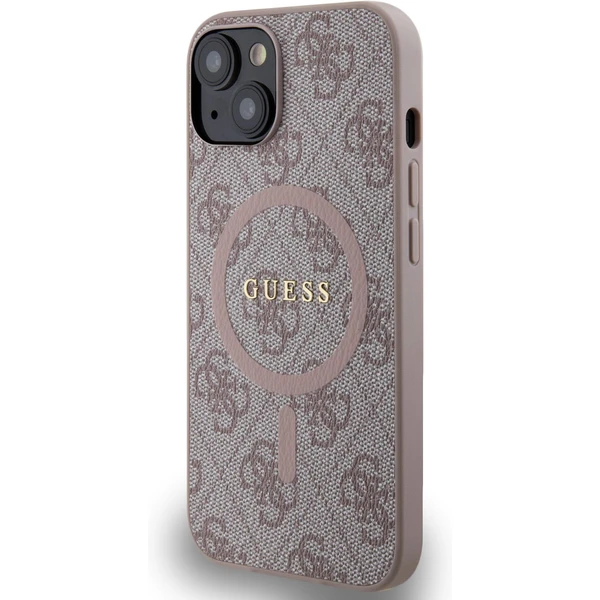 Guess PU Leather 4G Colored Ring MagSafe kryt iPhone 14 ružový - Puzdra - Obrázok 2aab022d55134ab59cc7fedb7cd0ab2b