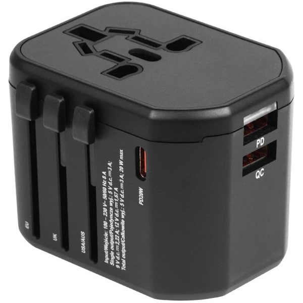 Vasco Yato univerzálny cestovný adaptér, PD USB-C, QC3.0 USB-A, - Nabíjačky - Obrázok 2aab0c573f7f47ed8bd962919ffe3599