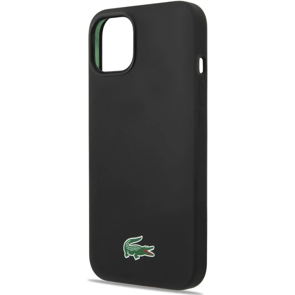 Lacoste Liquid Silicone Microfiber Croc Logo MagSafe kryt iPhone 13/14/15 čierny - Puzdra - Obrázok 2abc8125b7ba49b987a406d8480545e2