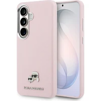 Karl Lagerfeld tvarovaná PU koža K&CH Heads magnetický kryt Samsung Galaxy S26 ružový - Puzdra