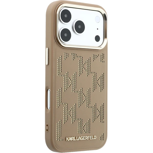 Karl Lagerfeld PU Perforated Monogram MagSafe Zadný Kryt pre iPhone 17 Pro Beige - Puzdra - Obrázok 2af85570c0db4558878a7111d7c27874