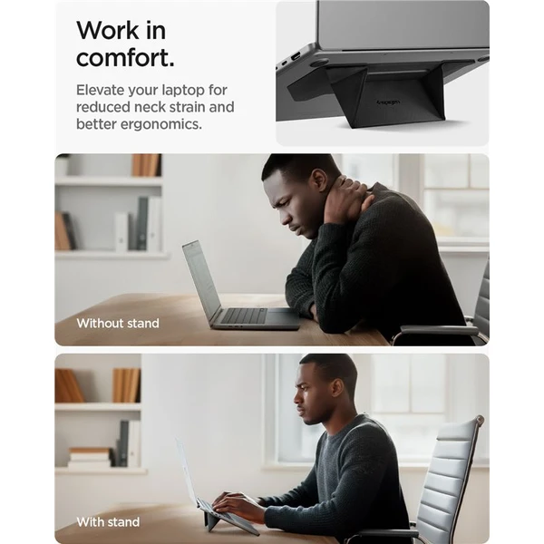 Spigen Slim Fold Laptop Stand LD201-S3 stojanček pre notebook/MacBook čierny - Stojany - Obrázok 2b5d6c89e4ef4877af99294f6d8fa995