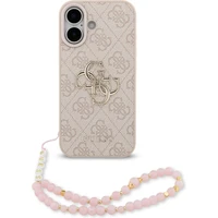 Guess PU 4G Metal Logo Strap kryt iPhone 17 ružový - Puzdra