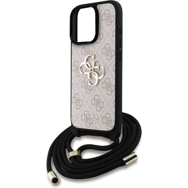 Guess PU 4G Metal Logo Crossbody popruh kryt iPhone 16 Pre Max ružový - Puzdra - Obrázok 2bb29f7157a44500bbd38b1bfe8db613