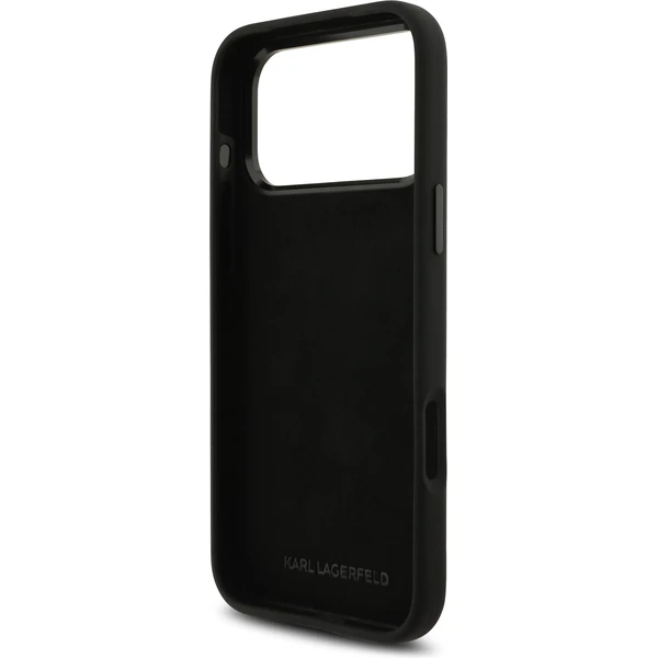 Karl Lagerfeld Liquid Silicone Metal Ikonik kryt iPhone 17 Pro Max čierny - Puzdra - Obrázok 2bb7646bfe394c44908c9a198bdec910
