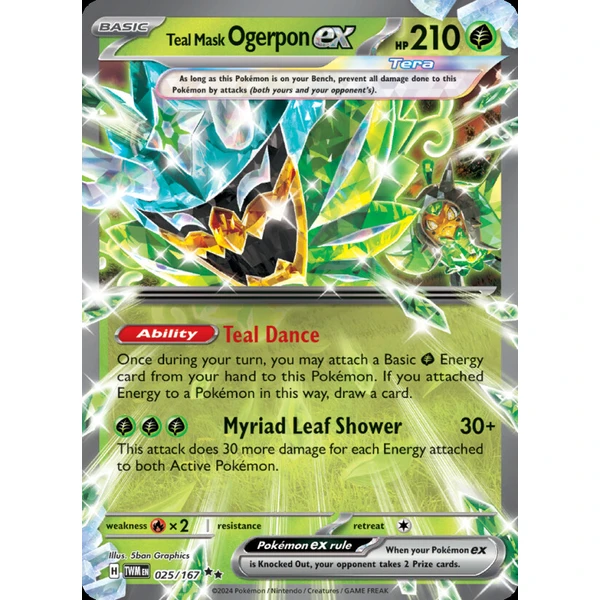Teal Mask Ogerpon ex (TWM 025) - Twilight Masquerade [Holo] - Kusové karty - Hlavný obrázok