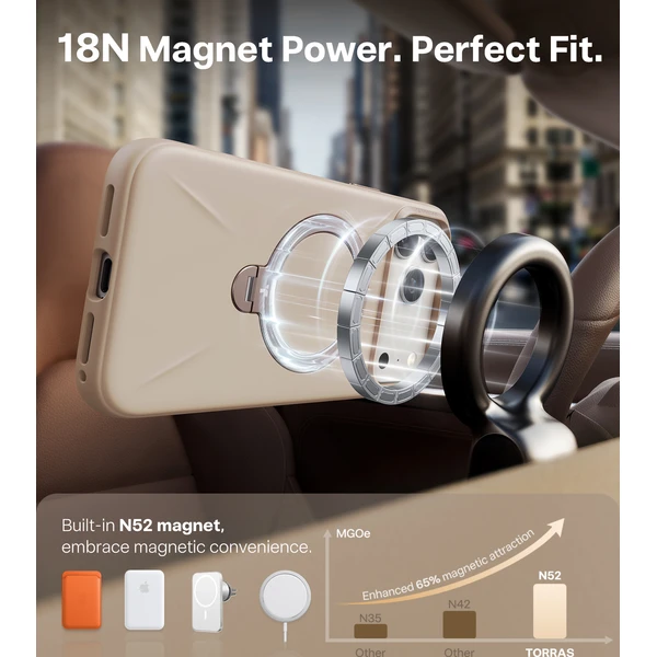 Torras Ostand Q3 silikónový MagSafe kryt iPhone 17 Pro desert gold - Puzdra - Obrázok 2be8e34b286e4b009394bcec4b3492bd