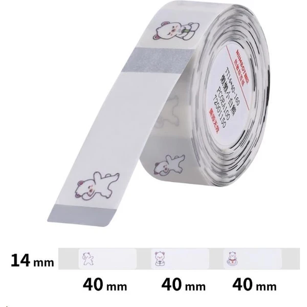 Niimbot štítky T 14x40mm 160ks pre D11, D11-M, D110, D110-H Medvieďa priehľadné - Pásky pre štítkovače - Hlavný obrázok