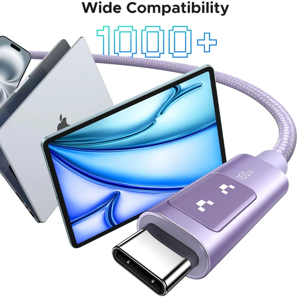 UGREEN Uno USB-C/USB-C napájací kábel 100W 1m fialový - Káble a redukcie - Obrázok 2c3999af68f644b7bca941b025a96135