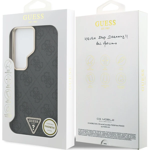 Guess PU Leather 4G Strass Trojuholníkové logo zlatý rám magnetický kryt Samsung Galaxy S26 Ultra si - Puzdra - Obrázok 2c3afcb1747449d189407540ff2c39c1