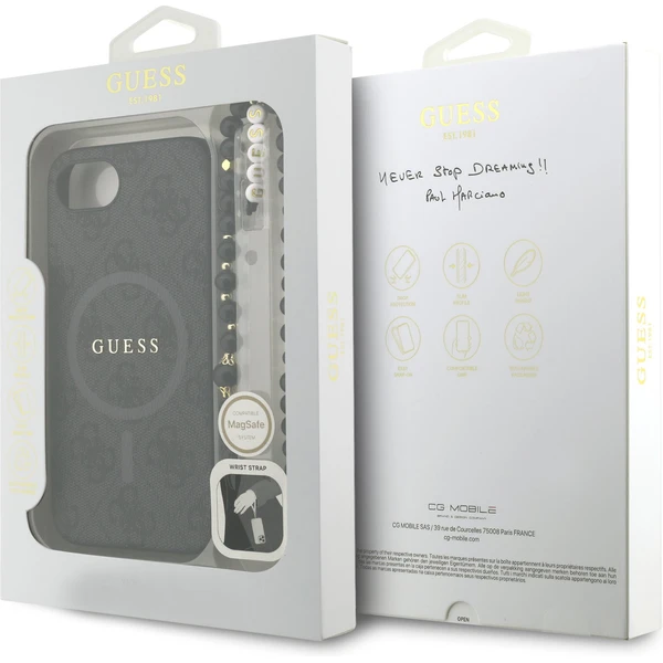 Guess PU Leather 4G farebný pásik s krúžkom MagSafe kryt iPhone 17e/16e čierny - Puzdra - Obrázok 2c3da6ab935544b2b295163cb3af3f9b