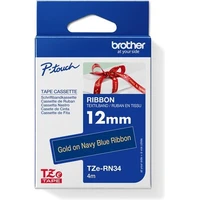 Brother TZe-RN34 textilná páska zlatá na modrom 12 mm - Pásky pre štítkovače