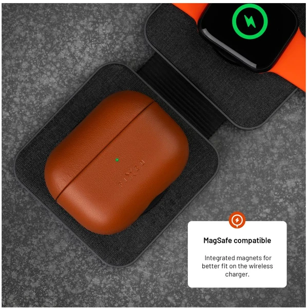 FIXED PodsLeather kožené puzdro s MagSafe pre Apple AirPods Pro 2 hnedé - Puzdra - Obrázok 2c90302af8014f50a1660b664a732fab