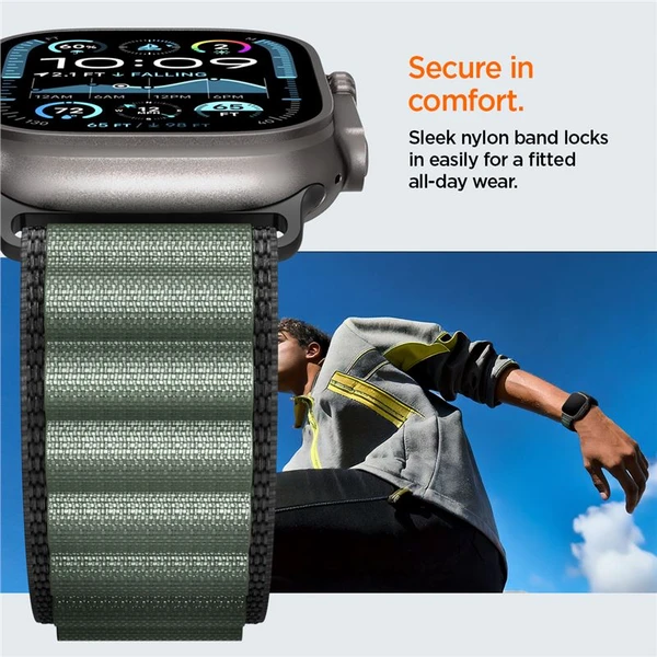 Spigen Fabric Band (hook) remienok Apple Watch 49/46/45/44mm čierny/zelený - Remienky - Obrázok 2cc3ee7dba3d449a8889c04e74603d07