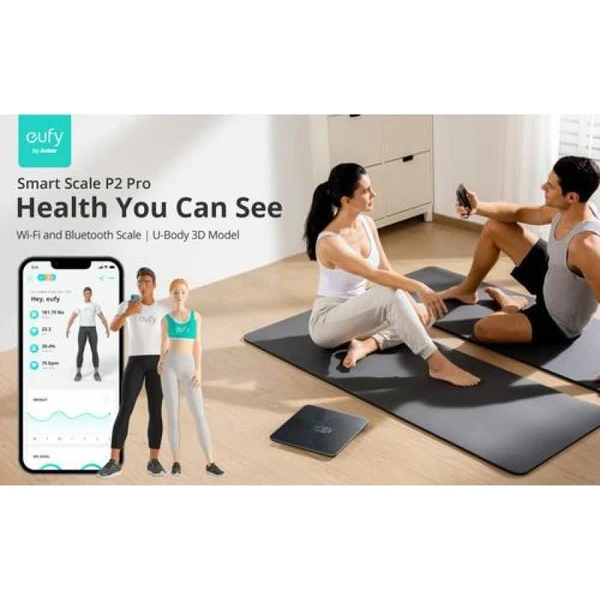 Anker eufy P2 Pro chytrá osobná váha čierna - Inteligentné váhy - Obrázok 2d1e7ac06c5f4316b8c939b87dd39b2c