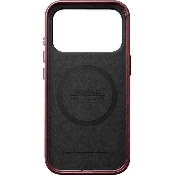 Nomad Traditional Leather (Horween) MagSafe kožený kryt iPhone 17 Pro/18 Pro Burgundy - Puzdra - Obrázok 2d217e7471dd4b86a60f02c8524cbc2d