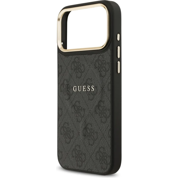 Guess PU Leather 4G Gold Frame MagSafe kryt iPhone 17 Pro Max čierny - Puzdra - Obrázok 2d7381521da0451d866b37c56911b553