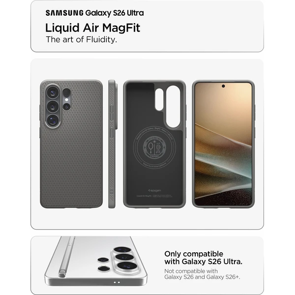 Spigen Liquid Air MagSafe kryt Samsung Galaxy S26 Ultra sivý - Puzdra - Obrázok 2d826ec30aae4714b84823803548cbb4