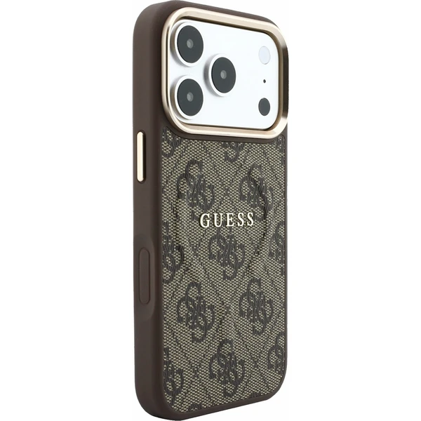 Guess PU Leather 4G Gold Frame Embossed MagSafe Zadný kryt pre iPhone 18 Pro Max Brown - Puzdra - Obrázok 2db10284af624950bcf032864eb7f1e7