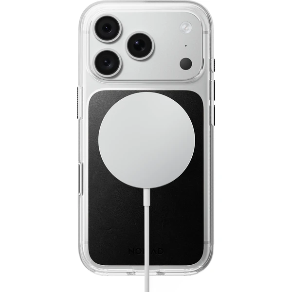 Nomad Clear Leather (Horween) MagSafe kryt iPhone 17 Pro/18 Pro Black - Puzdra - Obrázok 2db9553380784532ad3dae6e6641e102