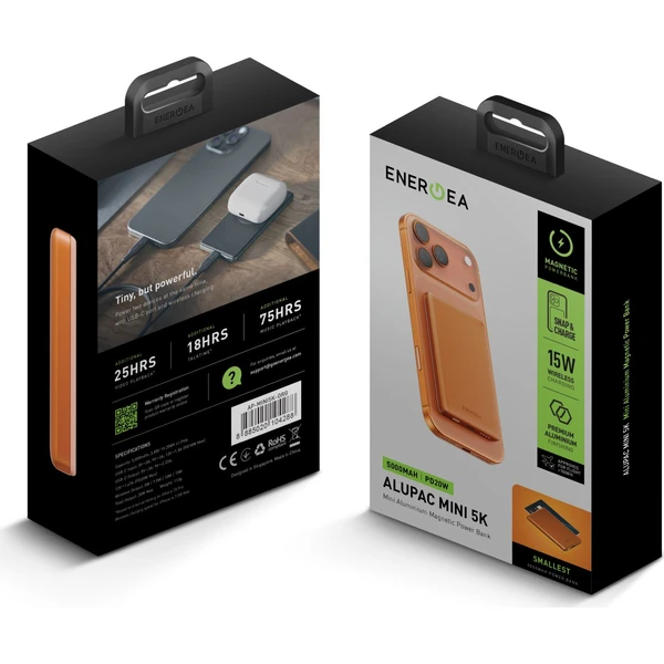 ENERGEA AluPac Mini 5K, MagSafe hliníková powerbanka, 5000mAh, oranžová - Powerbanky - Obrázok 2df42bad19e64aabbd78cdf4ea64cc4c