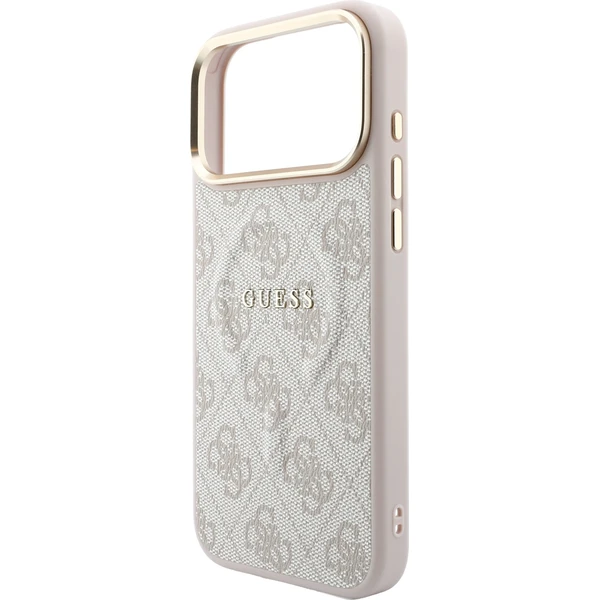 Guess PU Leather 4G Gold Frame Embossed MagSafe Zadný kryt pre iPhone 18 Pro Pink - Puzdra - Obrázok 2e058ab7c2304b6dba44e05dc4ed9078