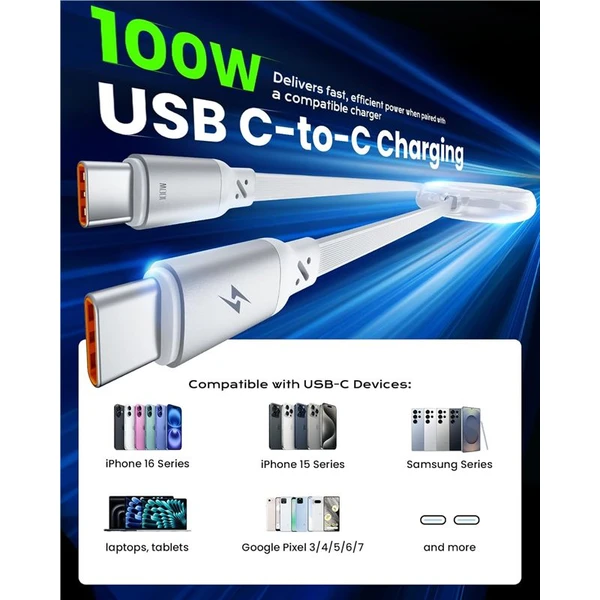 iOttie 100W Retractable samonavíjacie USB-C káble (2 ks) biele - Káble a redukcie - Obrázok 2e05b572b5744646b4c67d41406e9597