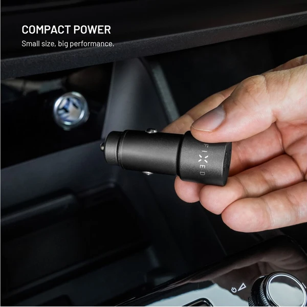FIXED autonabíjačka s 2xUSB-C výstupom, podpora PD 3.0, 65W, čierna - Nabíjačky - Obrázok 2e226fddc5f74b77b196eaf04a6c846b