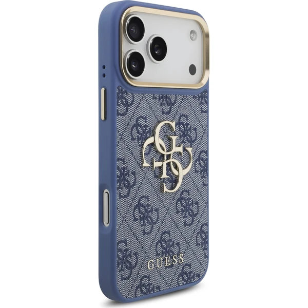 Guess PU Leather 4G Metal Logo Gold Frame Zadný Kryt pre iPhone 18 Pro Max Blue - Puzdra - Obrázok 2e3f1d82da0f47109c9fbb3ea4329c2d