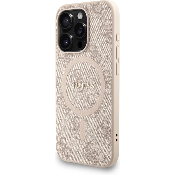 Guess PU Leather 4G Colored Ring Strap MagSafe kryt iPhone 15 Pre ružový - Puzdra - Obrázok 2e4fce5623644cc7b68f5e2f23a5d251