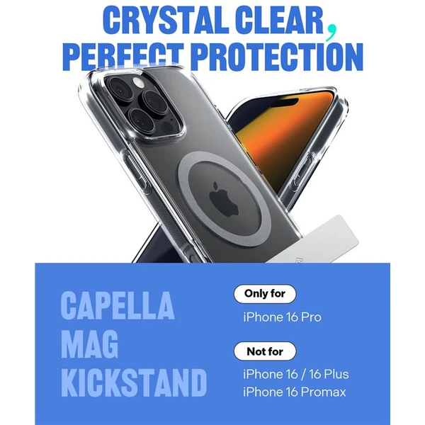 Spigen Caseology Capella MagSafe Kickstand kryt iPhone 16 Pro clear gray - Puzdra - Obrázok 2e70b246d84447e3b07566abf89601f0