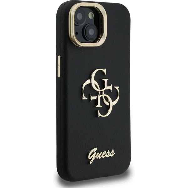 Guess PU Grained 4G Logo Stand Camera Frame kryt iPhone 15 čierny - Puzdra - Obrázok 2e9ee785d5b040ea8dd67851d0950318
