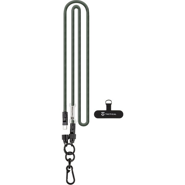 E-shop Tactical Wire Snake popruh s nabíjacím káblom USB-C 1,2m Green