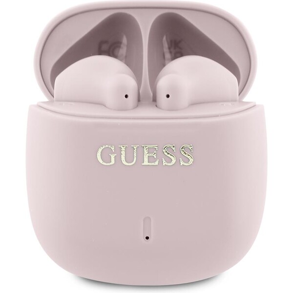 E-shop Guess Printed Classic Logo TWS bezdrôtové slúchadlá ružové