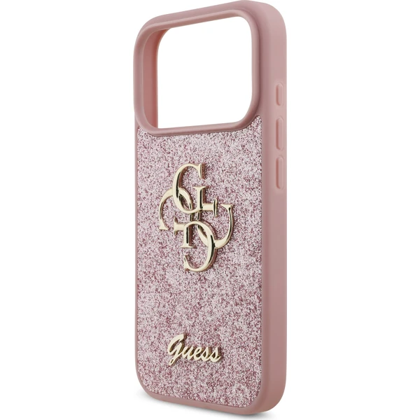 Guess PU Fixed Glitter 4G Metal Logo Zadný Kryt pre iPhone 18 Pro Pink - Puzdra - Obrázok 2f2850dbdca34d5587f7bbe1109913da