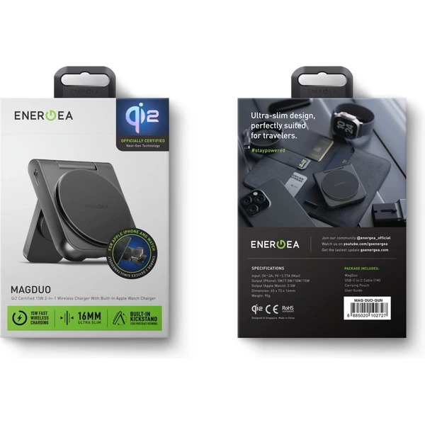 ENERGEA MagDuo 2v1 Foldable (Qi2) MagSafe nabíjačka čierna - Nabíjačky - Obrázok 2fc1d1e0e2254c5bbb78a2f87c959e11