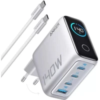 Anker 140W nabíjačka, 3x USB-C, 1x USB-A strieborná - Nabíjačky