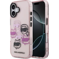 Karl Lagerfeld IML Multi K&CH Heads Zadný Kryt pre iPhone 17 ružový - Puzdra
