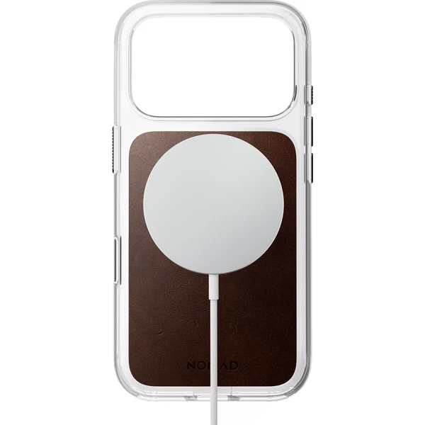 Nomad Clear Leather (Horween) MagSafe kryt iPhone 18 Pro Rustic Brown - Puzdra - Obrázok 304945f8b07442648c3953b310afe542