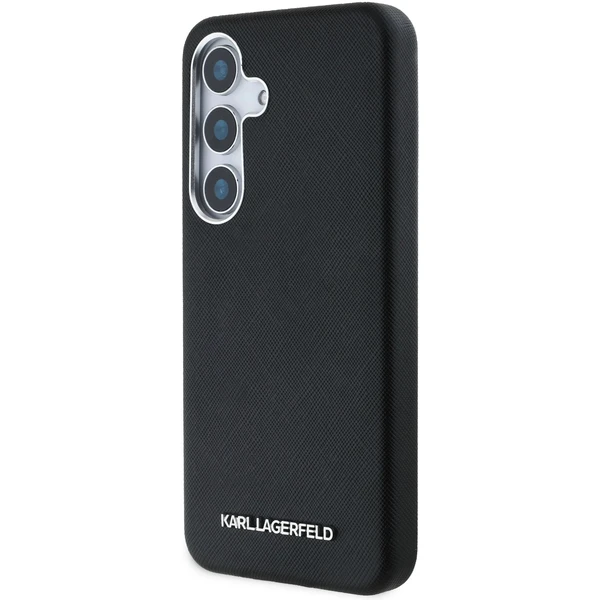 Karl Lagerfeld PU Saffiano Metal Logo a rám kryt Samsung Galaxy S25+ čierny - Puzdra - Obrázok 304abf35073d4d56bfe34a7d82ab143e