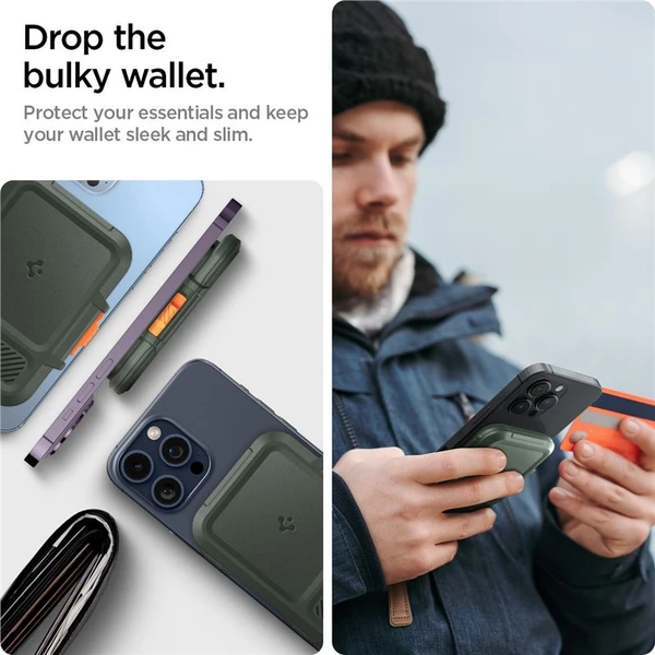 Spigen Lock Fit MagSafe Wallet peňaženka tmavo zelená - Peňaženky - Obrázok 3078d97b487449a59799ca906316c049