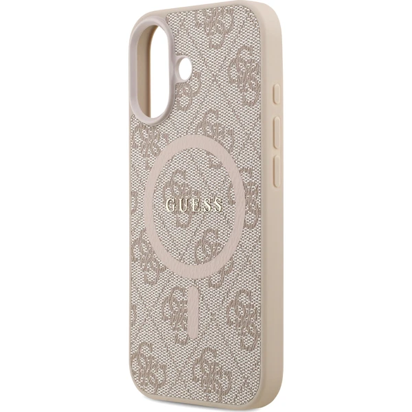Guess PU Leather 4G Colored Ring MagSafe Zadný Kryt pre iPhone 17 ružový - Puzdra - Obrázok 30923817be37419a97d4003625118131