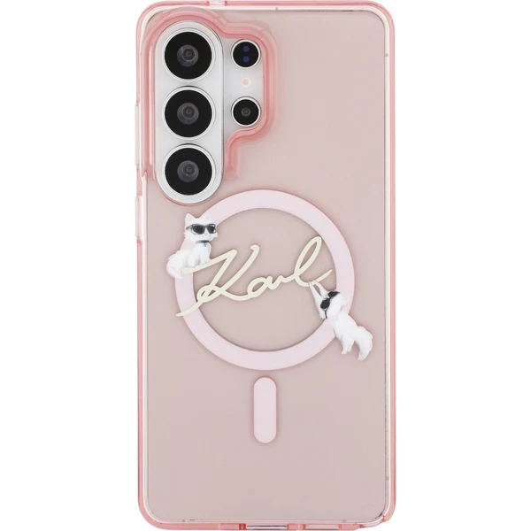 Karl Lagerfeld IML Choupette Karl Script Logo Magnetický kryt Samsung Galaxy S26 Ultra ružový - Puzdra - Obrázok 3098d2a3270b4f82a92454299458c557