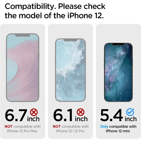 Spigen Glas tR EZ Fit tvrdené sklo iPhone 12 mini 2 ks číre - Ochranné fólie a sklo - Obrázok 30B3200401