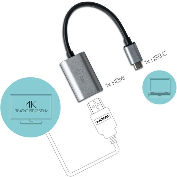 i-tec USB-C/HDMI redukcia 0,15m strieborná - Káble a redukcie - Obrázok 30FA000501