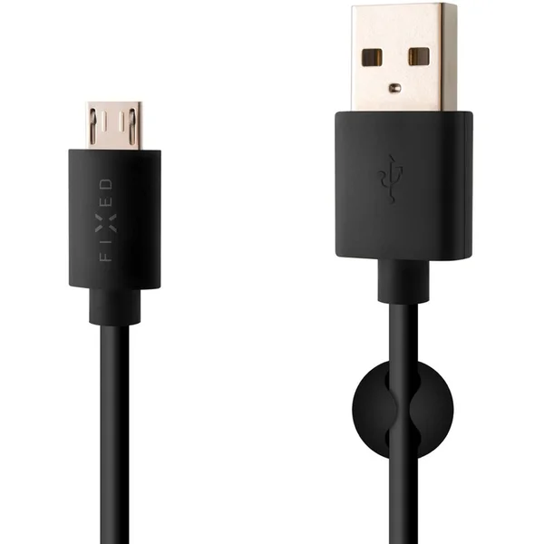 PEVNÝ USB-A/microUSB napájací kábel 2m čierny - Káble a redukcie - Hlavný obrázok