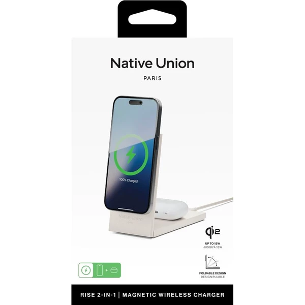 Native Union Rise 2v1 Qi2 (MagSafe) bezdrôtová nabíjačka šedá - Nabíjačky - Obrázok 30a4b948a55f4586868dd790f53984a7