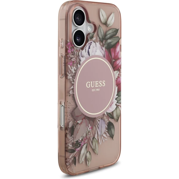 Guess IML Flowers Strap MagSafe kryt iPhone 17 ružový - Puzdra - Obrázok 30be583f8fa54ff3b0f6fb0b63da56d9