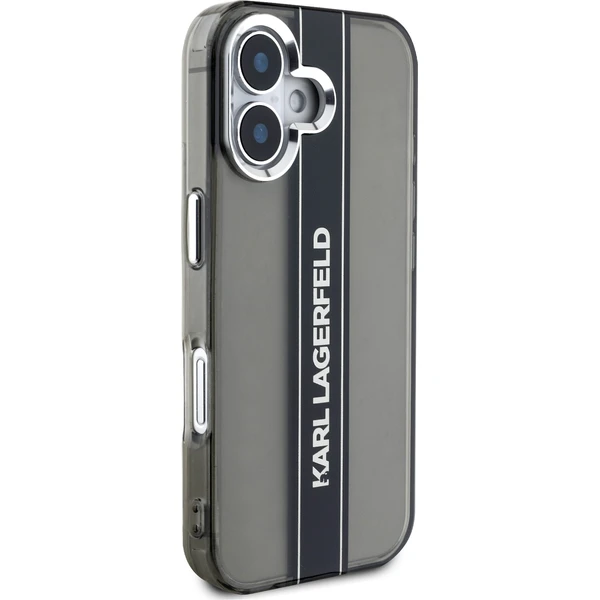 Karl Lagerfeld IML Stripe Logo kryt iPhone 16 čierny - Puzdra - Obrázok 30c128a80b834c4ab64534e1636e10ed